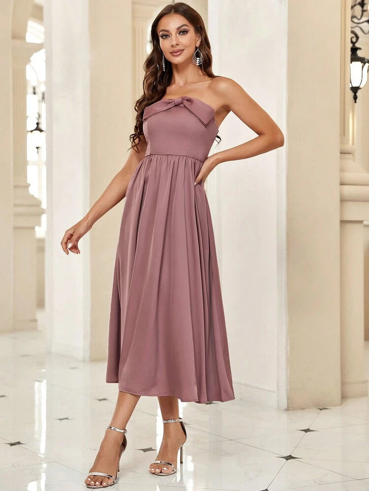 Twist Front Tube Dress, Semi Formal Dress