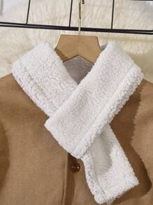 Tween Boy Teddy Lined Coat With Scarf - Khaki - View 3