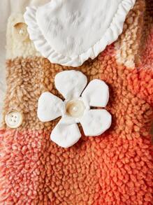 SHEIN Áo khoác bé gái Đắp vá Nút phía trước - Nhiều màu - Xem 4