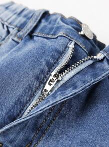 Tween Boy Ripped Washed Jeans - Medium Wash - View 4