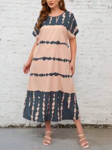 EMERY ROSE Váy tay cánh dơi nhuộm loang cỡ lớn cho kỳ nghỉ hè - Nhiều màu - Xem 4