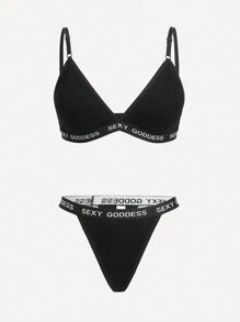 三件套信封膠帶三角杯內衣褲套裝，運動型 - 彩色 - 查看 7