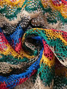 SHEIN Unity Plus Fish Scales Print Wide Leg Pants - Multicolor - View 5