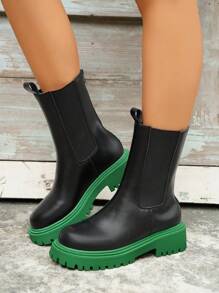 Botas de mujeres de moda invierno para exterior desgaste - Verde - Ver 4