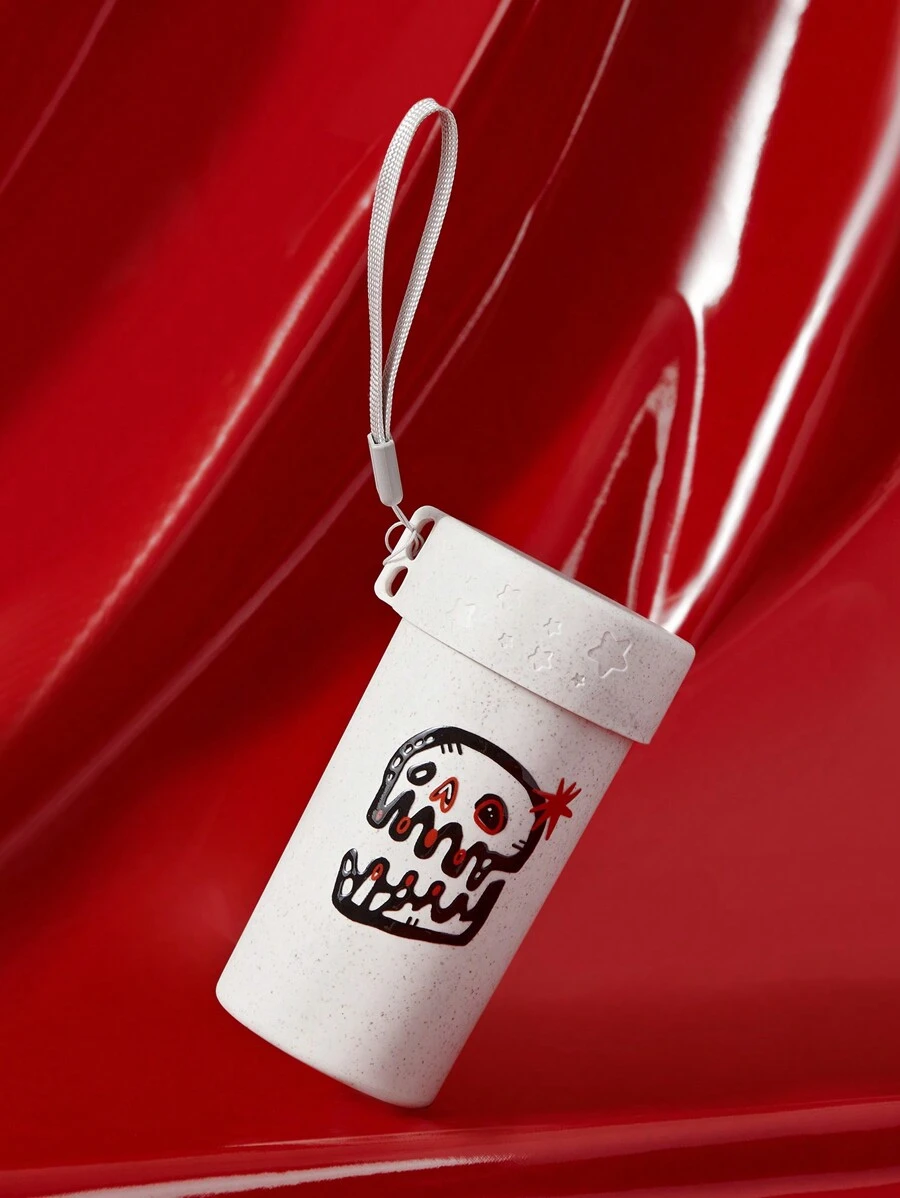 JESJINKO 1入組淺褐色的骷髏微笑牙水瓶 - 米色 - 查看 1