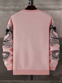 Manfinity LEGND Nam Rồng & Đồ họa Chữ cái Áo nỉ - Hồng - Xem 2