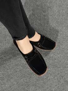 Zapatos Planos Elegantes Para Mujer Para Uso Diario - Negro - Ver 4