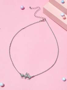 THE POWERPUFF GIRLS X SHEIN 卡通吊墜項鍊 - 銀色 - 查看 3