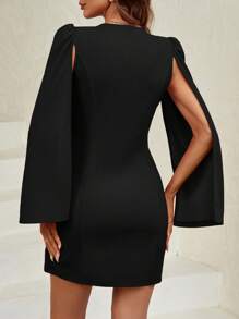 Firerie 秋冬斗篷袖双排扣西装连衣裙