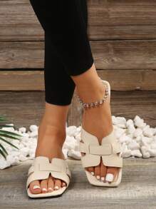Women Flat Sandals - Krem - View 7