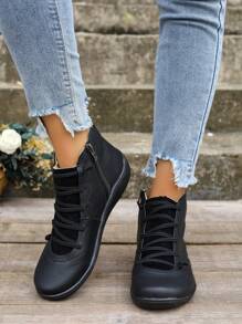 女性時尚黑色靴子合適的適用於各種各樣