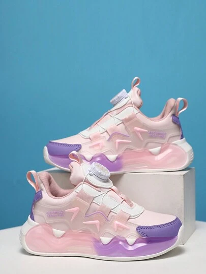 儿童春秋旋转扣易穿脱跑步鞋，皮革鞋面带模压装饰，时尚百搭防滑耐用外底，适合户外跑步、运动、旅行、返校