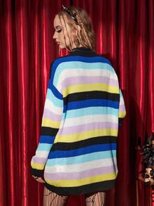 SHEIN Unity Áo len cardigan trễ vai phối màu Halloween - Nhiều màu - Xem 8