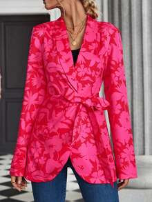 Chiquease 印花青果領腰帶西裝外套 - 彩色 - 查看 6