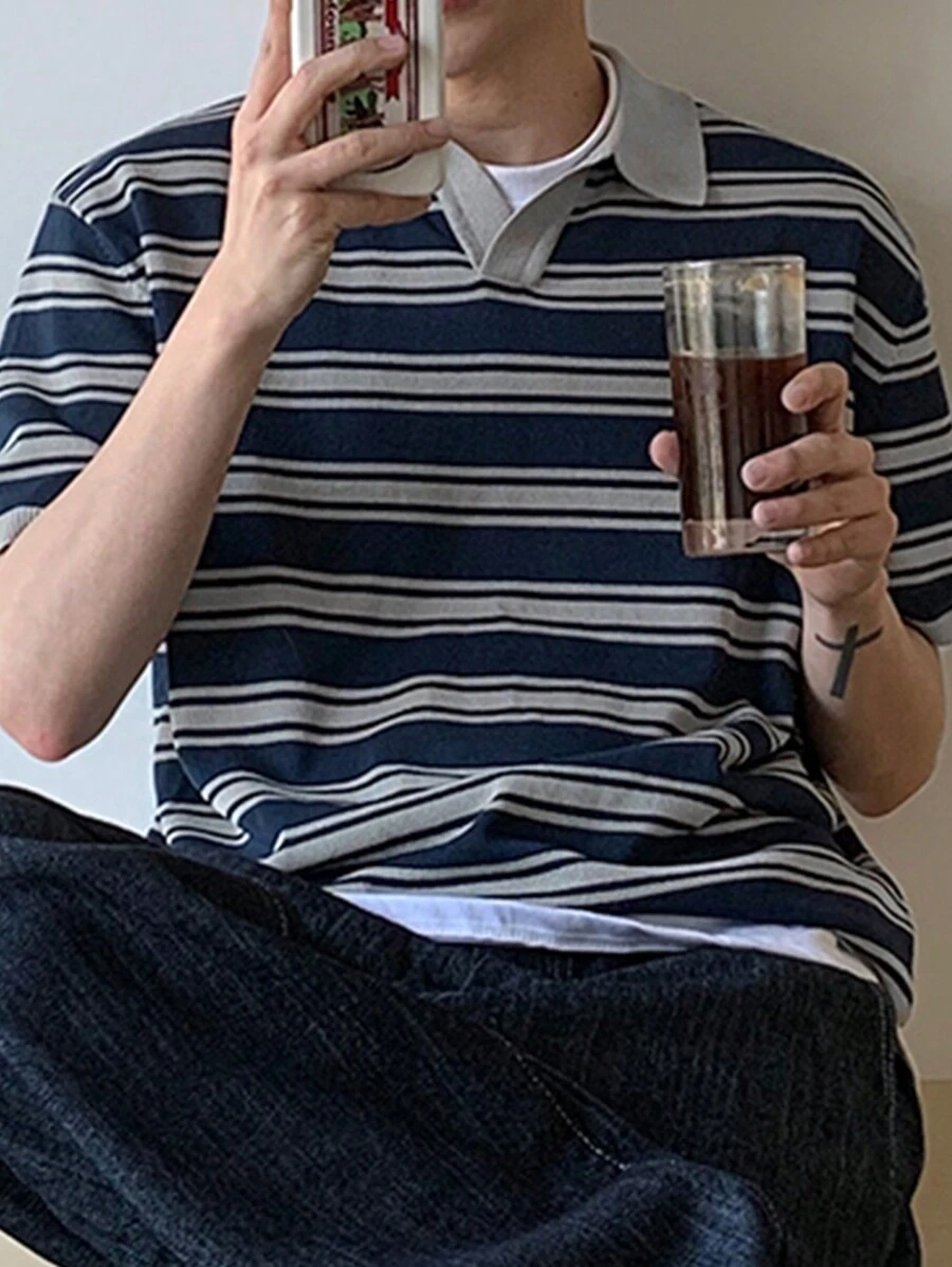 DAZY Áo dệt kim nam Sọc Giải trí - Nhiều màu - Xem 1