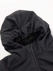 ZIAI Zip Up Hooded Padded Coat For Winter - Black - View 8