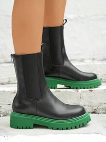 Botas de mujeres de moda invierno para exterior desgaste - Verde - Ver 5
