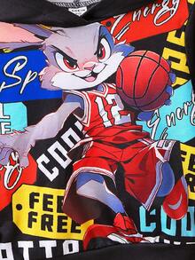 SHEIN Perso Play 男婴卡通字母图案卫衣 - 彩色 - 查看 5