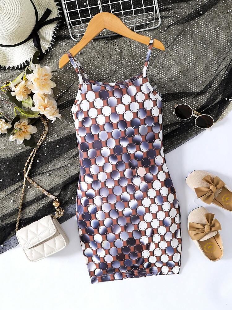 Tween Girl Sequin Print Cami Dress