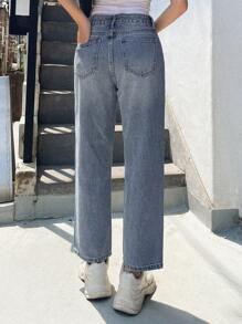 DAZY Quần legging thẳng - Rửa nhẹ - Xem 2