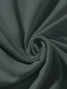 Manfinity 男士花卉圖案&日文字元圖案落肩T恤 - 深灰色 - 查看 3