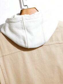 Manfinity Hypemode Lỏng lẻo phù hợp Nam Áo khoác denim Với Flap túi Không có - Màu Khaki - Xem 6