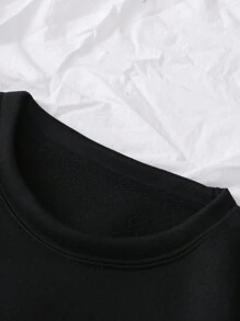 INAWLY 圣诞印花保暖套头卫衣 秋季卫衣 - 黑色 - 查看 6