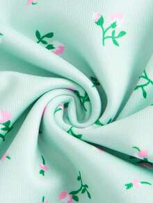 SHEIN Qutie 碎花抹胸緊身連衣裙 - 彩色 - 查看 4