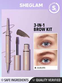 SHEGLAM So Abrowsing Brow Kit-Auburn 3 In 1 Waterproof Eyebrow Gel Pencil Pen Set Extra-Fine Natural Shaping Outlining Filling Eyebrow Makeup Brown Eyebrow - Auburn - View 1