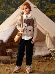 SHEIN Tween Boy Slant Pocket Pants - Black - View 6