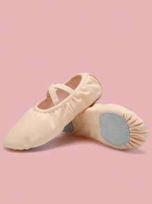 Girls' Pink Ballet Dance Shoes, Flat And Suitable For Indoor Use, Ideal For Practice And Performance - Pink - View 3