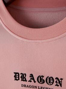 Manfinity LEGND Nam Rồng & Đồ họa Chữ cái Áo nỉ - Hồng - Xem 3