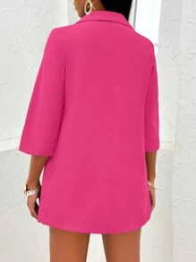 SOLERSUN Solid Tube Top & Shorts & Shawl Collar Blazer - Hot Pink - View 2