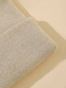 Double Pom Pom Knit Beanie Hat, Suitable For Winter Use - Beige - View 3