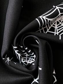 Flirla Hơn Halloween In mạng nhện Váy kèn đồng - màu đen - Xem 5