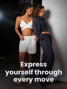 GLOWMODE French Terry Street Chic Foldover Waist Pocket Shorts Medium Impact Gym Summer - Iron Gray - View 6