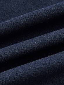 ROMWE Fairycore Contrast Sequin Halter Top - Navy Blue - View 4