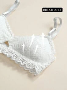 2 Packs Cut-Out Scallop Trim Bra Set Lingerie - Black and White - View 10