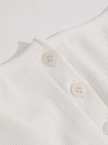 DAZY Half Button Crop Cami Top