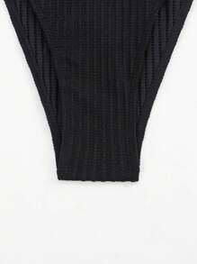 SHEIN Swim Summer Beach Halter Underwire Tie Side Bikini Set - Black - View 7