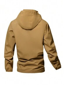 Manfinity Homme Men's Oversized Hooded Jacket With Flap Pockets - Brown - View 2