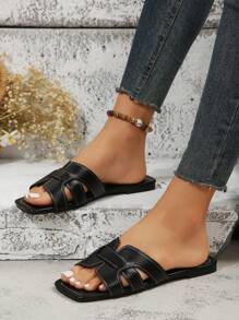 Summer Comfortable & Stylish Ladies Flat Sandals, Slippers,Beach Outfits - Black - View 4