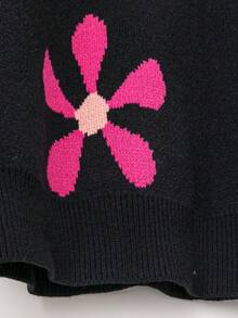 SHEIN LUNE Plus Floral Pattern Drop Shoulder Sweater - Multicolor - View 4