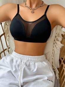 Bralette din plasă de contrast