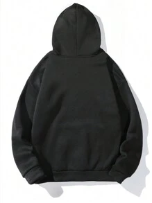 Manfinity RebelGame Nam Kích thước lớn Đồ họa trái tim & khẩu hiệu Hoodie - màu đen - Xem 2
