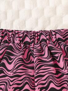 Baby Girl Heart & Letter Graphic Ruffle Trim Tee & Zebra Striped Print Skirt - Black - View 7