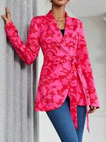 Chiquease 印花青果領腰帶西裝外套 - 彩色 - 查看 4