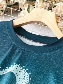 SHEIN LUNE Áo thun Ombre in hình trái tim cho mùa hè - Nhiều màu - Xem 4