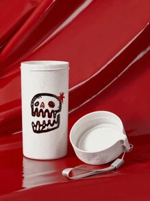 JESJINKO 1入組淺褐色的骷髏微笑牙水瓶 - 米色 - 查看 4