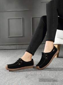 Zapatos Planos Elegantes Para Mujer Para Uso Diario - Negro - Ver 3